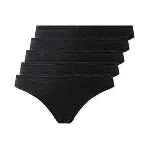 esmara® Dámské kalhotky, 5 kusů (XL (48/50), černá)