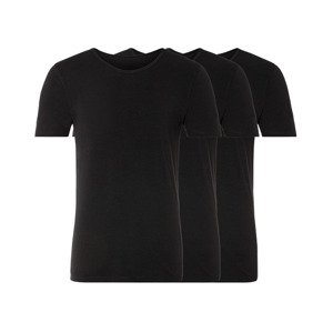 LIVERGY® Pánské spodní triko, 3 kusy (5/M, kulatý výstřih / černá)