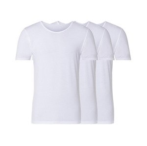 LIVERGY® Pánské spodní triko, 3 kusy (5/M, kulatý výstřih / bílá)