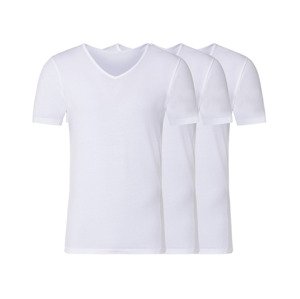 LIVERGY® Pánské spodní triko, 3 kusy (5/M, výstříh do V / bílá)