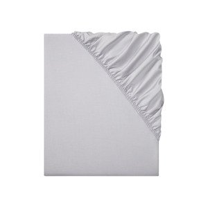 LIVARNO home Saténové napínací prostěradlo, 180-200 x 200 cm (světle šedá)