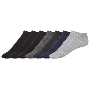 LIVERGY® Pánské nízké ponožky s BIO bavlnou, 7 párů  (39/42, šedá/černá)
