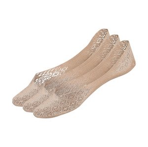 esmara® Dámské / Pánské bezešvé nízké ponožky, 3 páry (35/38, béžová, květinová)
