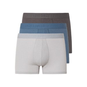 LIVERGY® Pánské boxerky, 3 kusy (4/S, šedá / modrá / světle šedá )