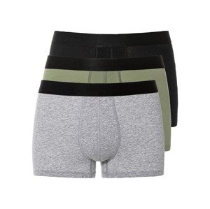 LIVERGY® Pánské boxerky, 3 kusy (5/M, černá/šedá/zelená)