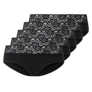 esmara® Dámské krajkové kalhotky, 5 kusů (XS (32/34), černá)
