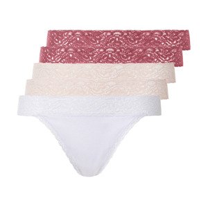 esmara® Dámské krajkové kalhotky, 5 kusů (S (36/38), červená/růžová/bílá)