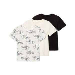 lupilu® Chlapecké triko, 3 kusy (98/104, černá / bílá vzorovaná)