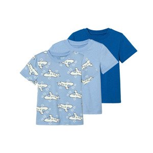 lupilu® Chlapecké triko, 3 kusy (122/128, modrá vzorovaná)