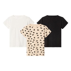 lupilu® Dívčí triko, 3 kusy (98/104, černá/béžová/bílá)