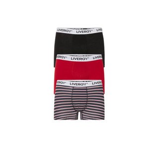 LIVERGY® Pánské boxerky, 3 kusy (5/M, černá / navy modrá / červená)
