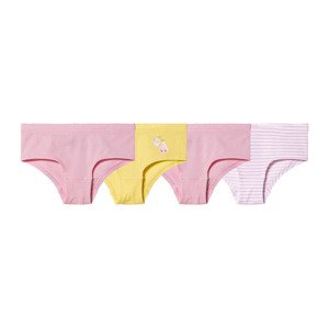 lupilu® Dívčí kalhotky s BIO bavlnou, 4 kusy (110/116, růžová/žlutá/pruhovaná)