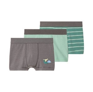 lupilu® Chlapecké boxerky s BIO bavlnou, 3 kusy (110/116, šedá/zelená)