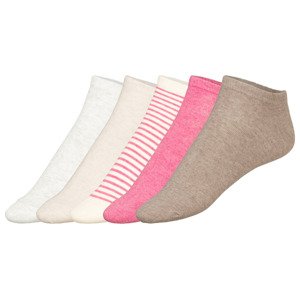 esmara® Dámské nízké ponožky, 5 párů (35/38, růžová/béžová/hnědá)