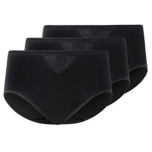 esmara® Dámské bezešvé kalhotky s vysokým pasem, 3 kusy (M (40/42), černá)
