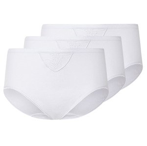 esmara® Dámské bezešvé kalhotky s vysokým pasem, 3 kusy (M (40/42), bílá)