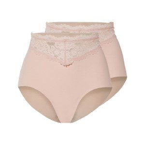 esmara® Dámské bezešvé kalhotky s vysokým pasem, 2 kusy (XL (48/50), světle růžová)