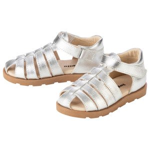 lupilu® Dívčí kožené sandály (25, stříbrná)