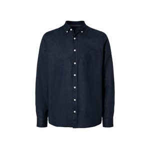 LIVERGY® Pánská lněná košile (L (41/42), námořnická modrá)