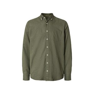 LIVERGY® Pánská lněná košile (S (37/38), zelená)