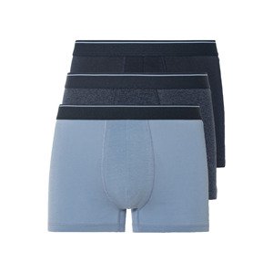 LIVERGY® Pánské boxerky, 3 kusy (7/XL, námořnická modrá / modrá)