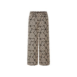 esmara® Dámské lněné culotte kalhoty (44, vzorovaná/černá/béžová)