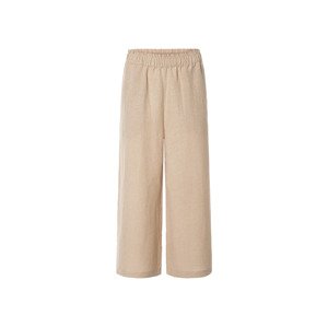 esmara® Dámské lněné culotte kalhoty (46, béžová)