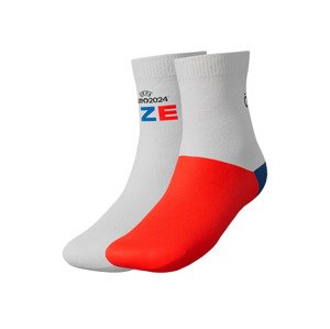 Dětské ponožky EURO 2024, 2 páry (23/26, bílá/modrá/červená)