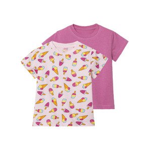 lupilu® Dívčí triko, 2 kusy (98/104, vzor světle růžová / růžová)