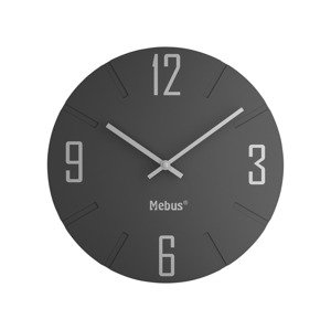 MEBUS Nástěnné hodiny (tmavě šedá)