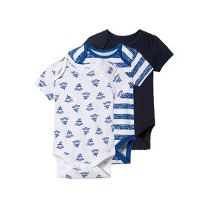 lupilu® Chlapecké body, 3 kusy (62/68, pruhy / navy modrá / bílá)