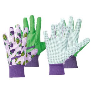Parkside® Dámské / Pánské zahradní rukavice, 2 páry (vzor / lila fialová / zelená, 9)
