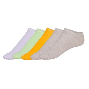 esmara® Dámské nízké ponožky s BIO bavlnou, 5 párů (lila fialová / zelená / oranžová / béžová, 39/42)