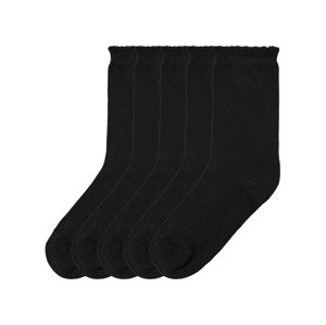 pepperts!® Dívčí ponožky, 5 párů (černá, 27/30)