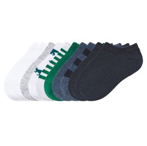 lupilu® Dětské nízké ponožky s BIO bavlnou, 10 párů (23/26, bílá / zelená / šedá / navy modrá)
