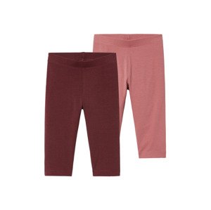 lupilu® Dívčí capri legíny, 2 kusy (110/116, růžová/vínová)