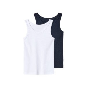 lupilu® Chlapecký nátělník s BIO bavlnou, 2 kusy (98/104, bílá / navy modrá)