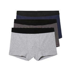 pepperts!® Chlapecké boxerky s BIO bavlnou, 3 kusy (146/152, navy modrá / šedá)