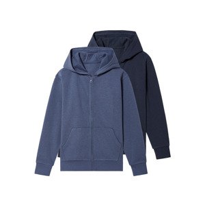 pepperts!® Chlapecká tepláková mikina, 2 kusy (134-140, modrá / navy modrá)