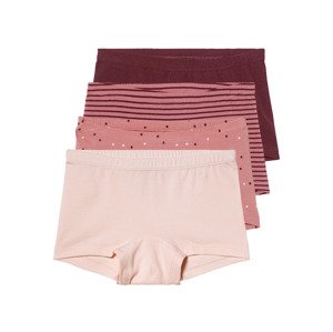 lupilu® Dívčí kalhotky s BIO bavlnou, 4 kusy (122/128, tmavě červená / růžová)