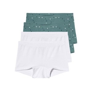 lupilu® Dívčí kalhotky s BIO bavlnou, 4 kusy (122/128, bílá/zelená)