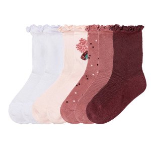 lupilu® Dívčí ponožky s BIO bavlnou, 7 párů (23/26, bílá / světle růžová / růžová / hnědá)