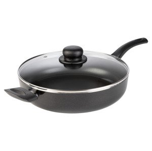 Livarno home Hliníková pánev s poklicí Alu Noir, Ø 28 cm