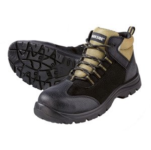 Parkside® Pánská kožená bezpečnostní obuv S3 (41, černá/khaki)
