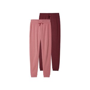 pepperts!® Dívčí tepláky, 2 kusy (134-140, růžová / tmavě červená )