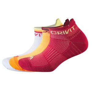 CRIVIT Dámské sportovní ponožky, 3 páry (39-40, bílá/oranžová/růžová)