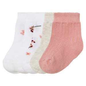 lupilu® Dívčí ponožky s BIO bavlnou, 5 párů (11/14, bílá/světle růžová/béžová)