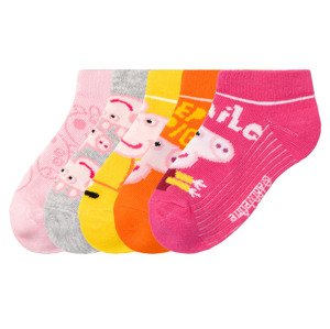 Dívčí nízké ponožky, 5 párů  (19/22, Prasátko Peppa)
