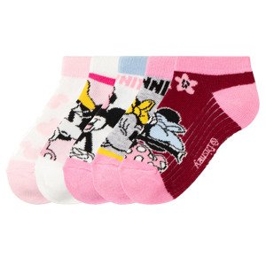 Dívčí nízké ponožky, 5 párů (23/26, Minnie/Mickey)