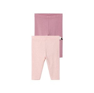 lupilu® Dětské legíny s BIO bavlnou, 2 kusy (74/80, růžovo-fialová / světle růžová)